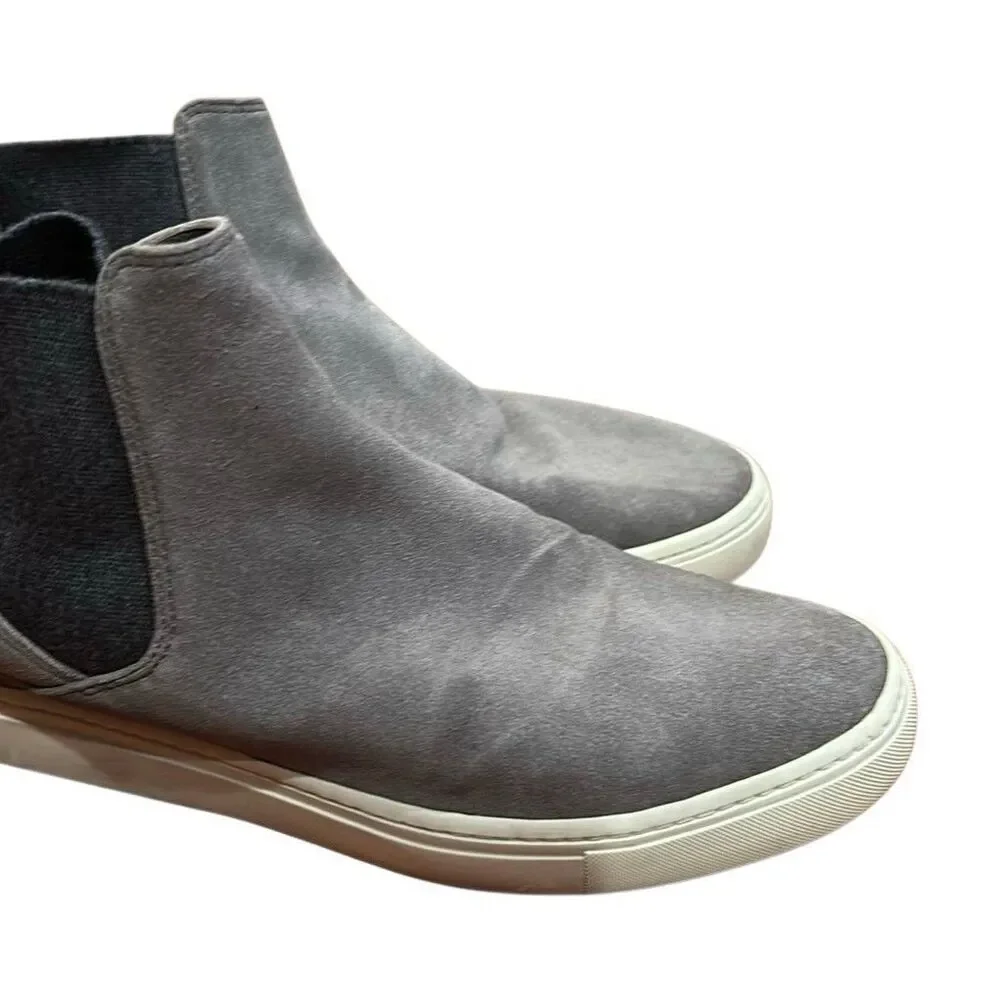 Vince Men's Gray Suede Chelsea Ankle Slip-On Boots Round Toe Pull Tab 8.5